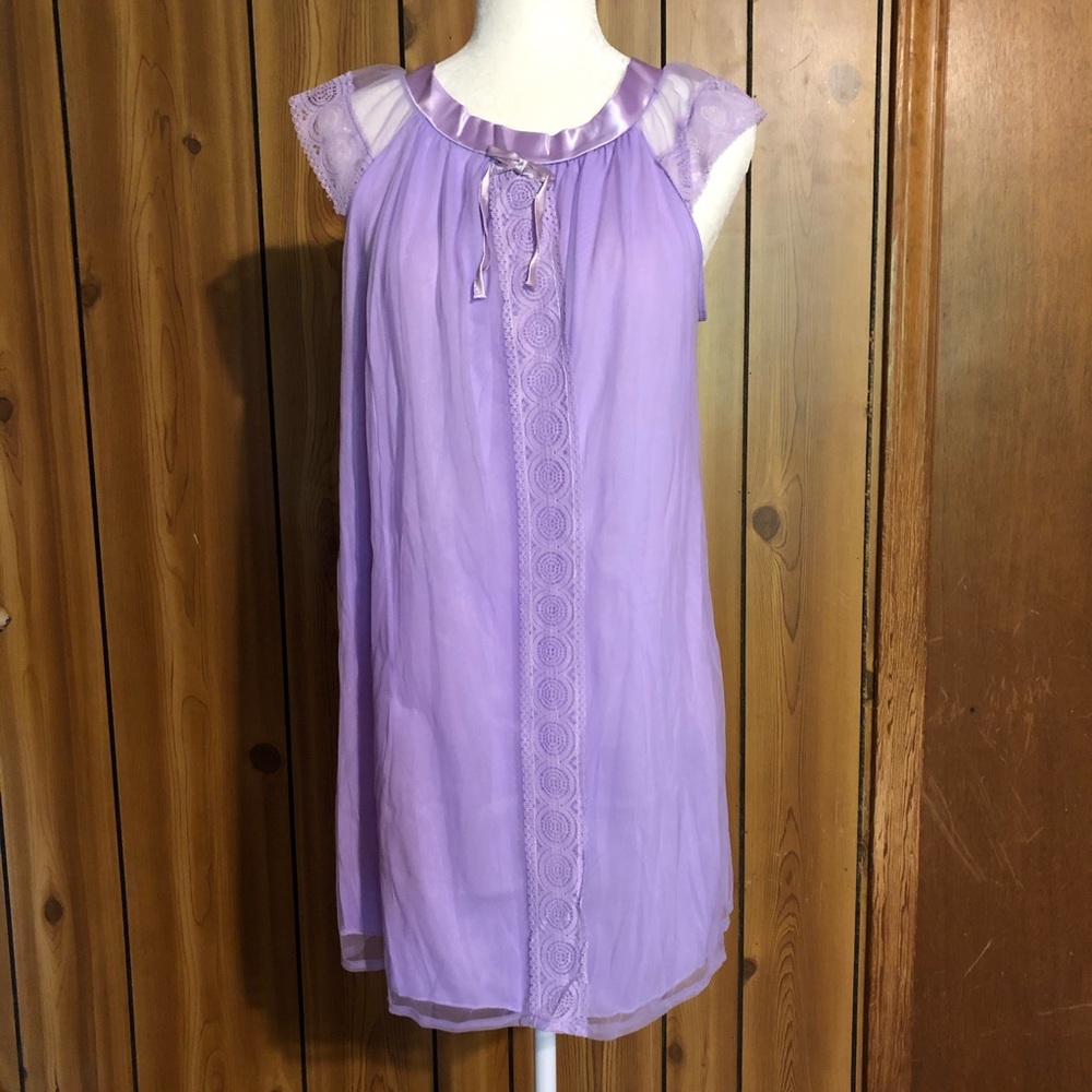 Lavender Nylon/Chiffon Nightgown